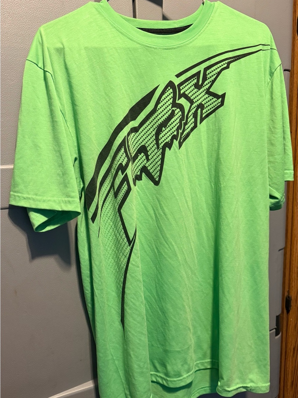 Fox Neon Green Short-Sleeve Graphic Tee with Black Print